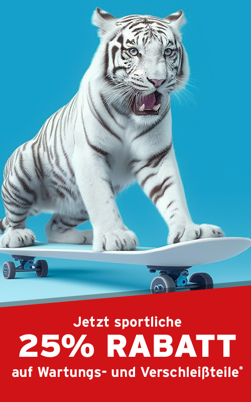 25 % Rabatt auf Wartung und Verschleißteile